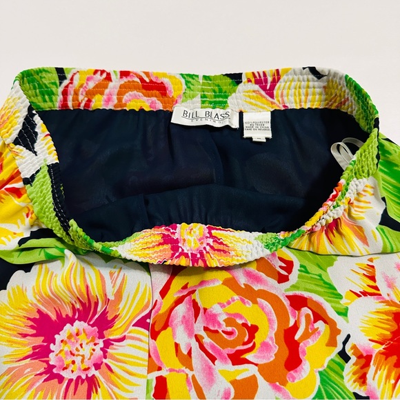 Bill Blass Evening Wide Leg Palazzo Pants & Scarf / Sash Floral Designer Sz M - Picture 8 of 16